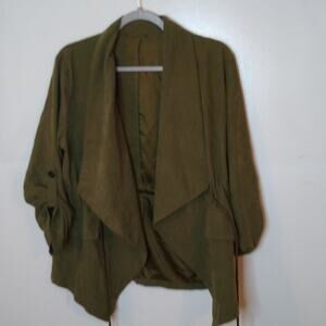 Women's Size Medium olive green jacket. BOHO